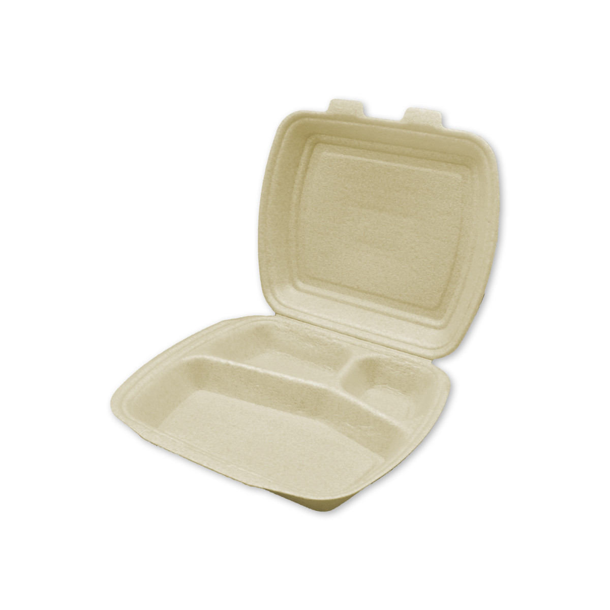 Menübox mit festem Deckel - 3-geteilt - champangner